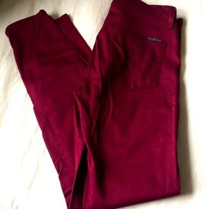 NWOT Hudson skinny pants maroon red size 27